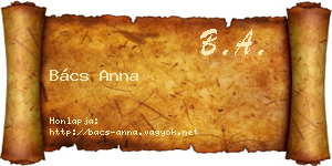 Bács Anna névjegykártya